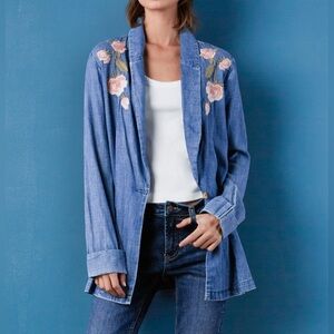 Billy T Rose embroidered Denim Blazer jacket